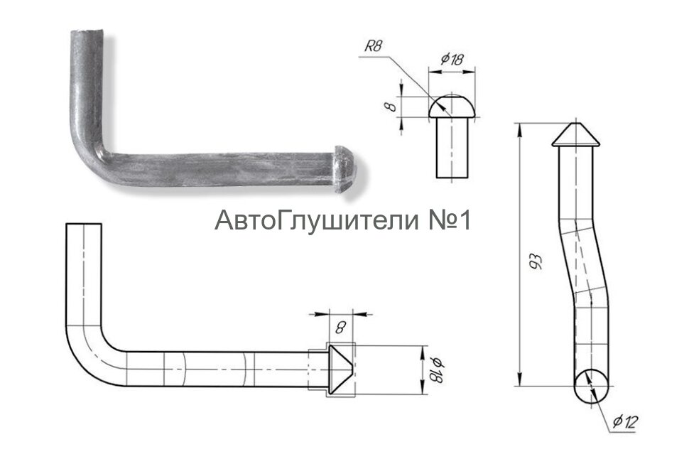 Кронштейн крепления глушителя угловой TBKR-002 (90 град.) Кронштейн крепления глушителя угловой TBKR-002 (90 град.)